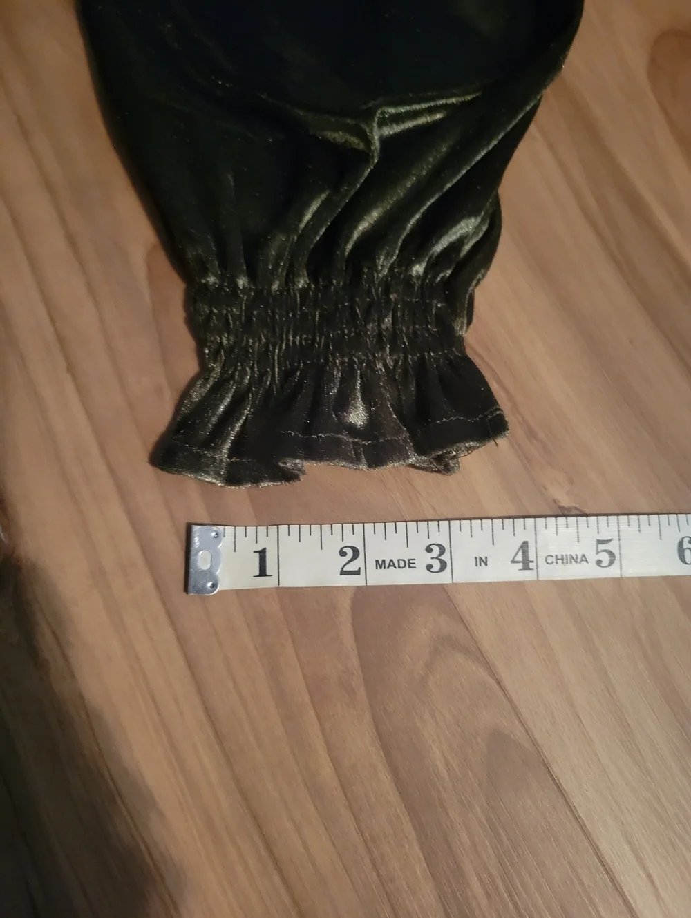 Olive Green Velvet Peasant Style Blouse, Cottagecore Style - Picture 12 of 13